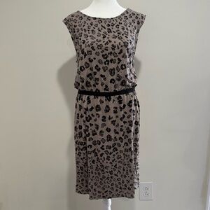 LOFT leopard print sleeveless dress size M